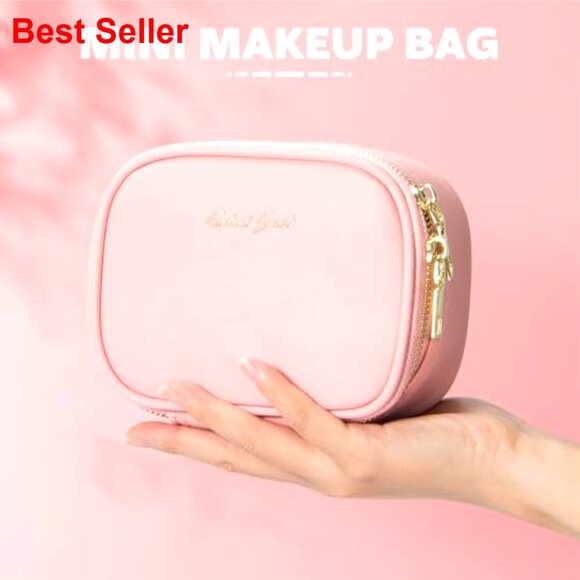 Mini LED Mirror Makeup Bag, Travel Size, Waterproof PU Leather, 3 Light Modes - Picture 6 of 6